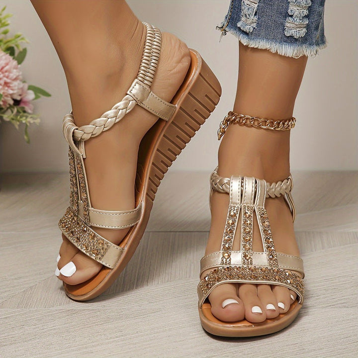 Frieda | Orthopedic Wedge Sandals – Stylish T-Strap Design for Women