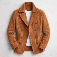 Lorenzo | Premium Suede Double-Breasted Trench Coat