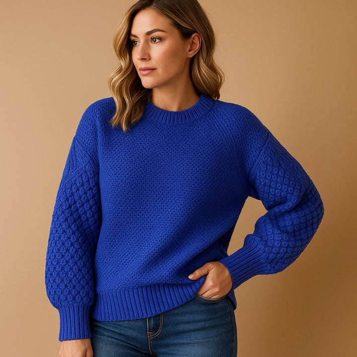 Eleanor | Maglione avvolgente ed elegante con maniche in maglia a trecce