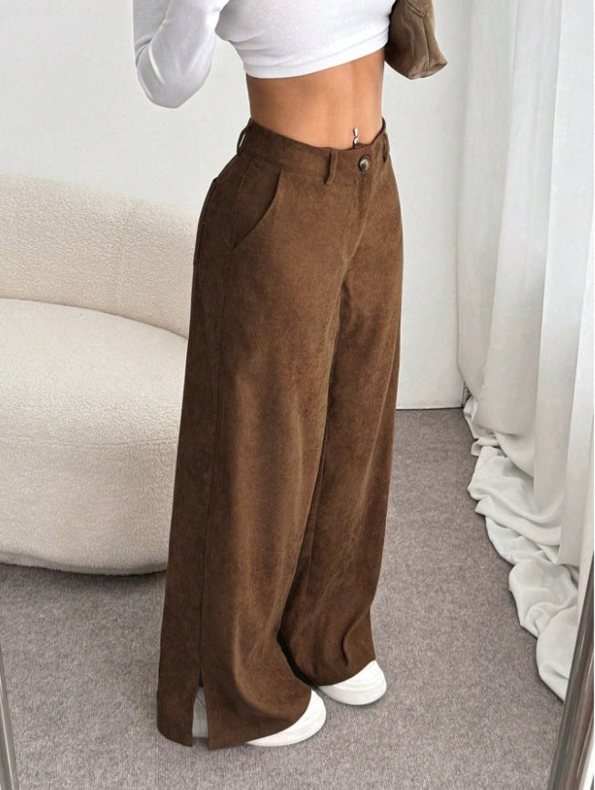 Nora | Pantaloni chic a vita alta e gamba larga con spacchi