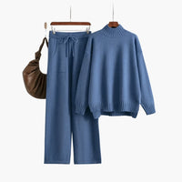 Eleanor | Warmes und stilvolles Oversize-Rollkragenpullover-Set aus Strick