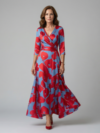 Sienna | Stylish and Comfortable Floral Wrap Midi Dress