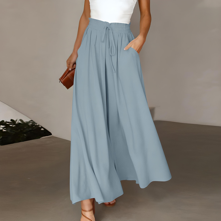 Sophia | Pantaloni eleganti e traspiranti in puro cotone a gamba larga