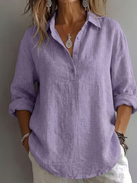 Karolin | Legere und elegante Bluse mit Kragen und Knopfleiste