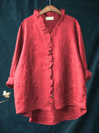 Aurelia | Legere und elegante Rüschenbluse mit V-Ausschnitt