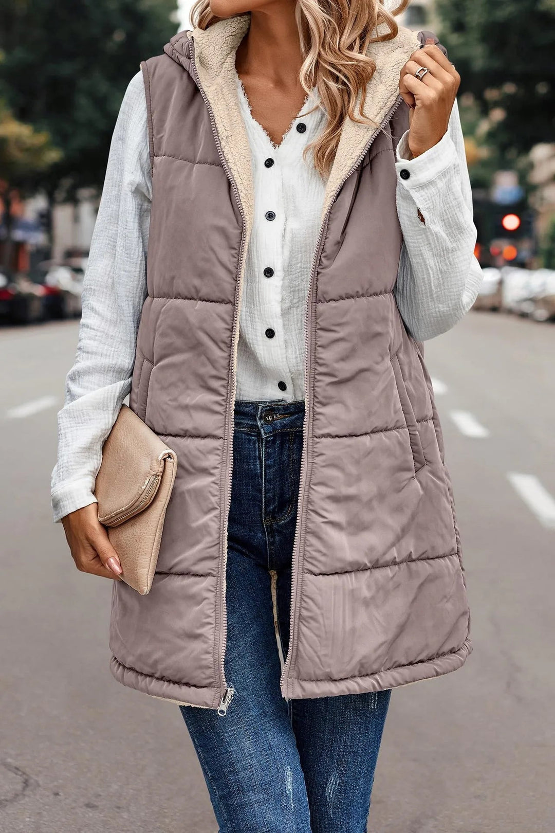 Julia | Gilet da donna moderno e confortevole con cappuccio