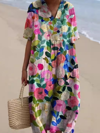 Olivia | Lässiges und feminines Blumen-Midikleid