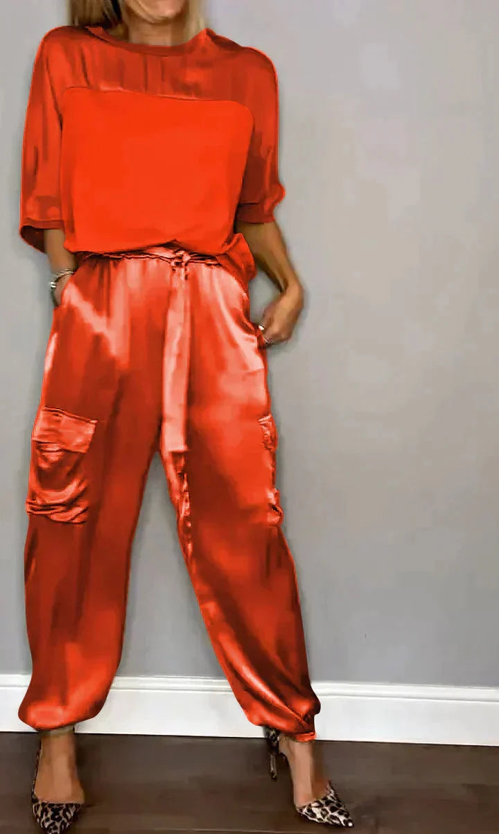 Emily | Luxurious and Modern Satin Two Piece Set