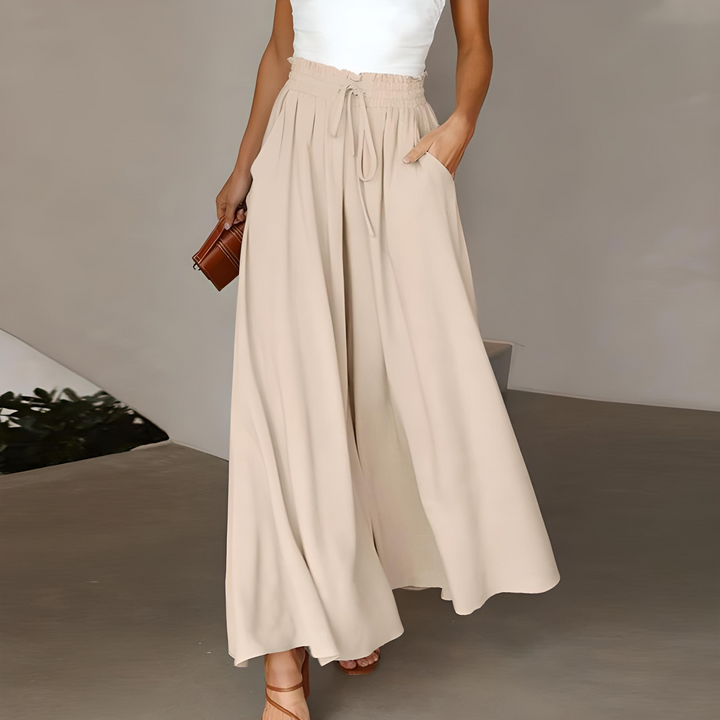 Sophia | Pantaloni eleganti e traspiranti in puro cotone a gamba larga