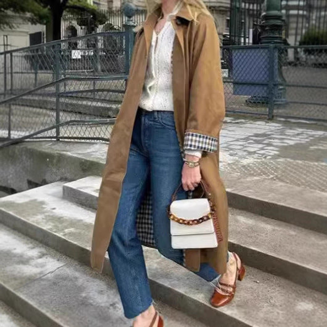 Laura | Chic and Comfortable Oversized Checked Trench Coat