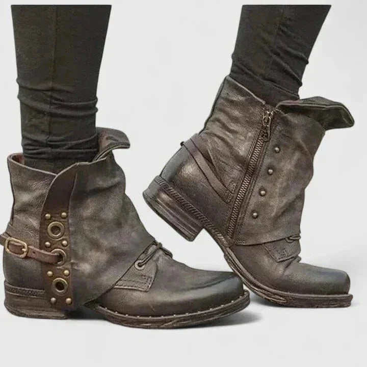 Luna | Robuste Stiefeletten aus Used-Leder