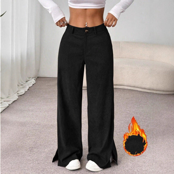 Nora | Pantaloni chic a vita alta e gamba larga con spacchi