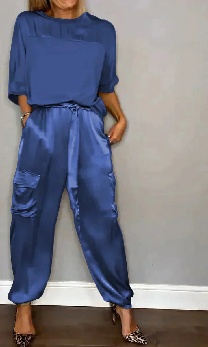 Emily | Luxurious and Modern Satin Two Piece Set