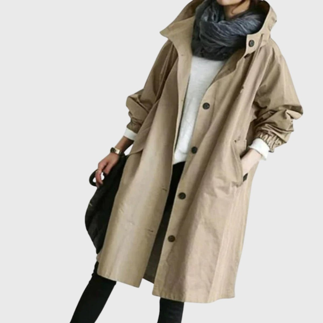 Beatrice | Stylish and Water Resistant Long Hooded Trench Coat