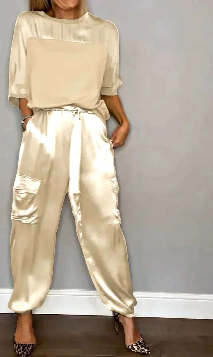 Emily | Luxurious and Modern Satin Two Piece Set
