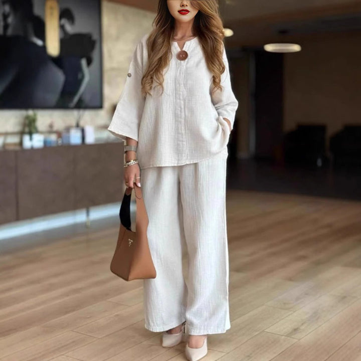 Elizabeth | Elegantes und bequemes Set aus Tunika und Hose mit weitem Bein
