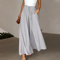 Sophia | Pantaloni eleganti e traspiranti in puro cotone a gamba larga