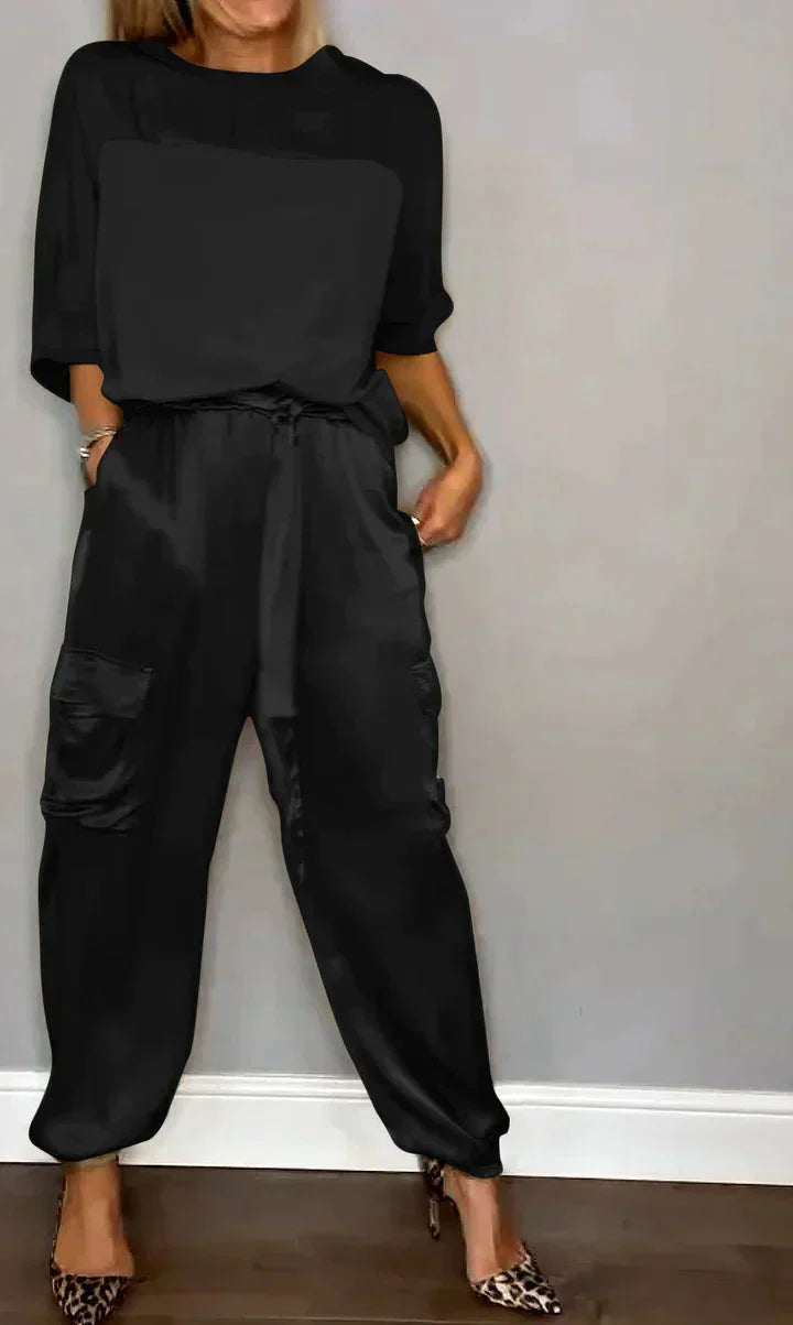 Emily | Luxurious and Modern Satin Two Piece Set