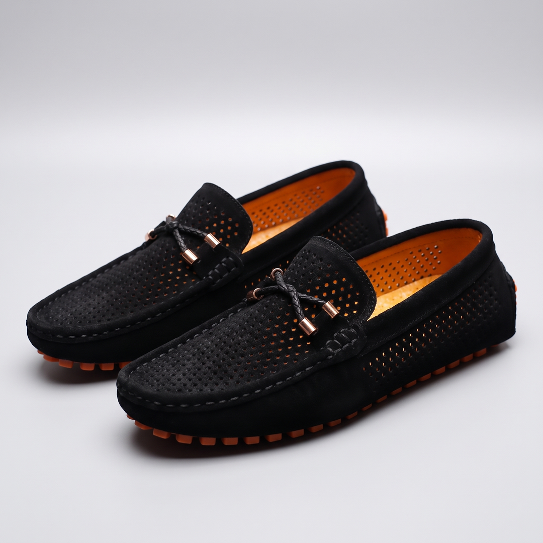 Gianni | Perforated Leather Loafers – Elegant Slip-On Style for Men