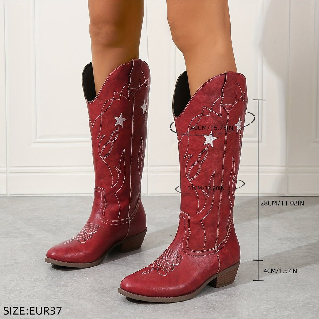 Victoria | Bottes de cowboy western audacieuses brodées d’étoiles