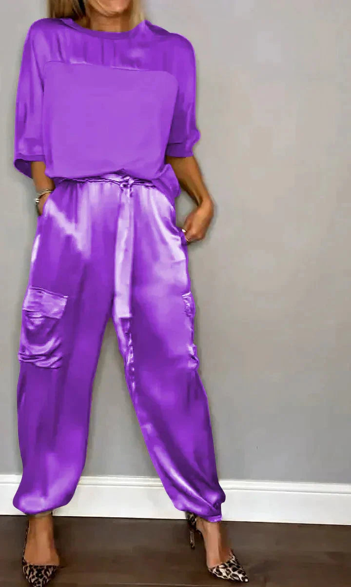 Emily | Luxurious and Modern Satin Two Piece Set