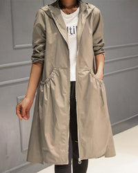 Katrin | Trench lungo con cappuccio elegante e resistente all'acqua