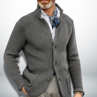 Liam | Elegant and Versatile Stand-Up Collar Cardigan