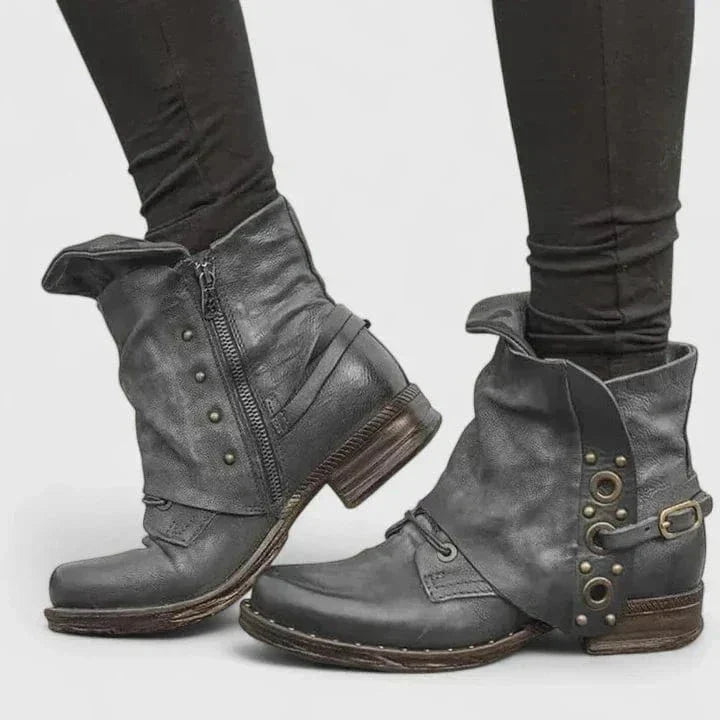 Luna | Robuste Stiefeletten aus Used-Leder