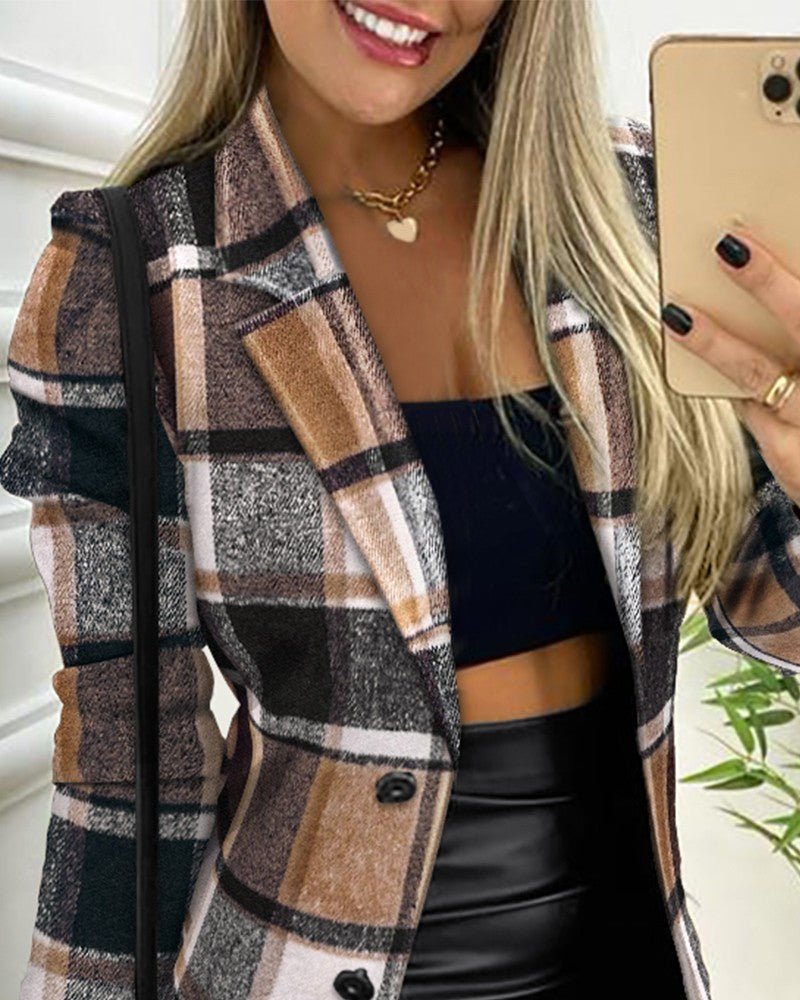Caroline | Eleganter und vielseitiger Blazer mit Karomuster