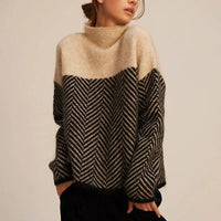 Madison | Pull à col roulé en maille à chevrons, élégant et douillet