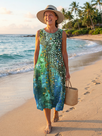 Lisa | Bequemes und farbenfrohes Damen-Sommer-Midikleid