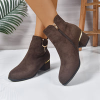 Leonie | Bottines Chelsea élégantes en daim à talon carré