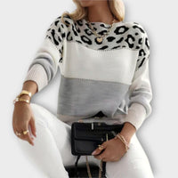 Camille | Stilvoller Winterpullover mit Leopardenmuster