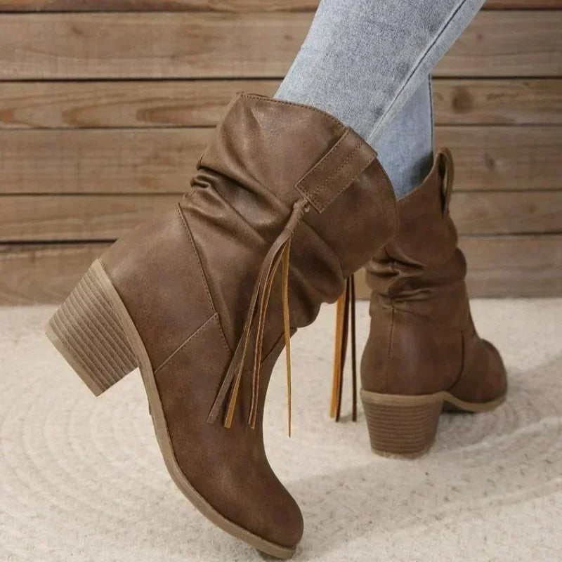 Franziska | Braided Tassel Water-Resistant Western Boots 6