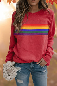 Madison | Vintage Retro Rainbow Striped Sweatshirt