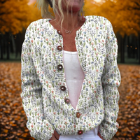 Eleanor | Comfortable And Artistic Floral Knit Cardigan