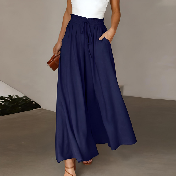 Sophia | Pantaloni eleganti e traspiranti in puro cotone a gamba larga