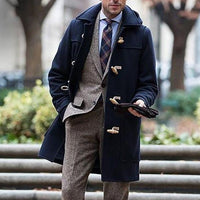 Liam | Warmer und anspruchsvoller Trenchcoat mit Kapuze aus Wollmischgewebe