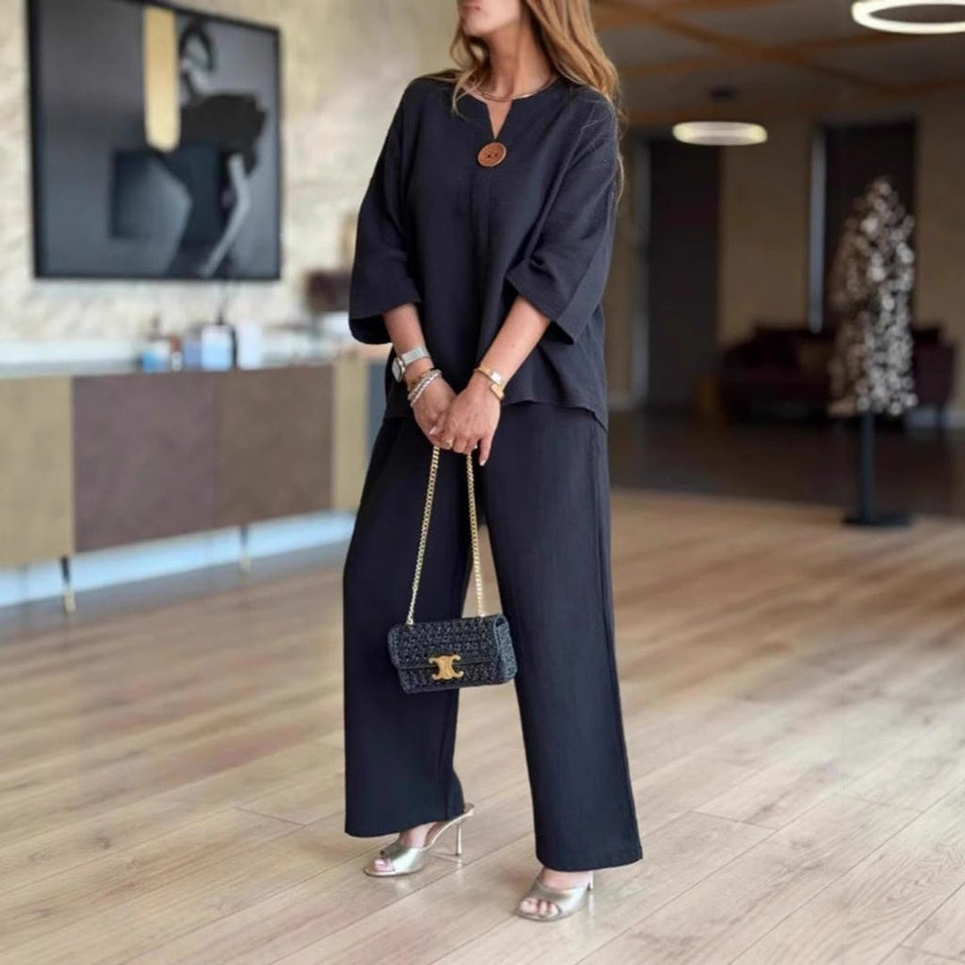 Elizabeth | Elegantes und bequemes Set aus Tunika und Hose mit weitem Bein