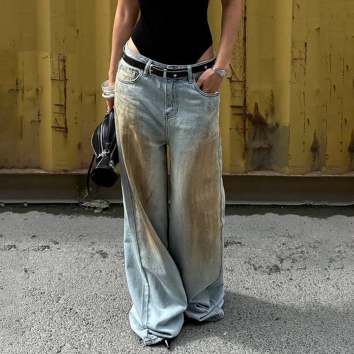 Hazel | Bequeme Vintage-Jeans mit verwaschener Optik und weitem Bein