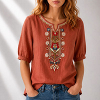 Nora | Elegant and Comfortable Floral Embroidered Blouse