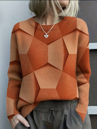 Freya | Maglione lavorato a maglia elegante e contemporaneo con motivo geometrico