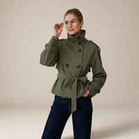 Laura | Stilvoller und eleganter zweireihiger Trenchcoat mit Gürtel