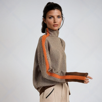 Katrin | Maglione da donna oversize a righe con collo alto