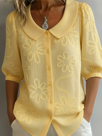 Rosalie | Chemisier intemporel et confortable brodé à motif floral