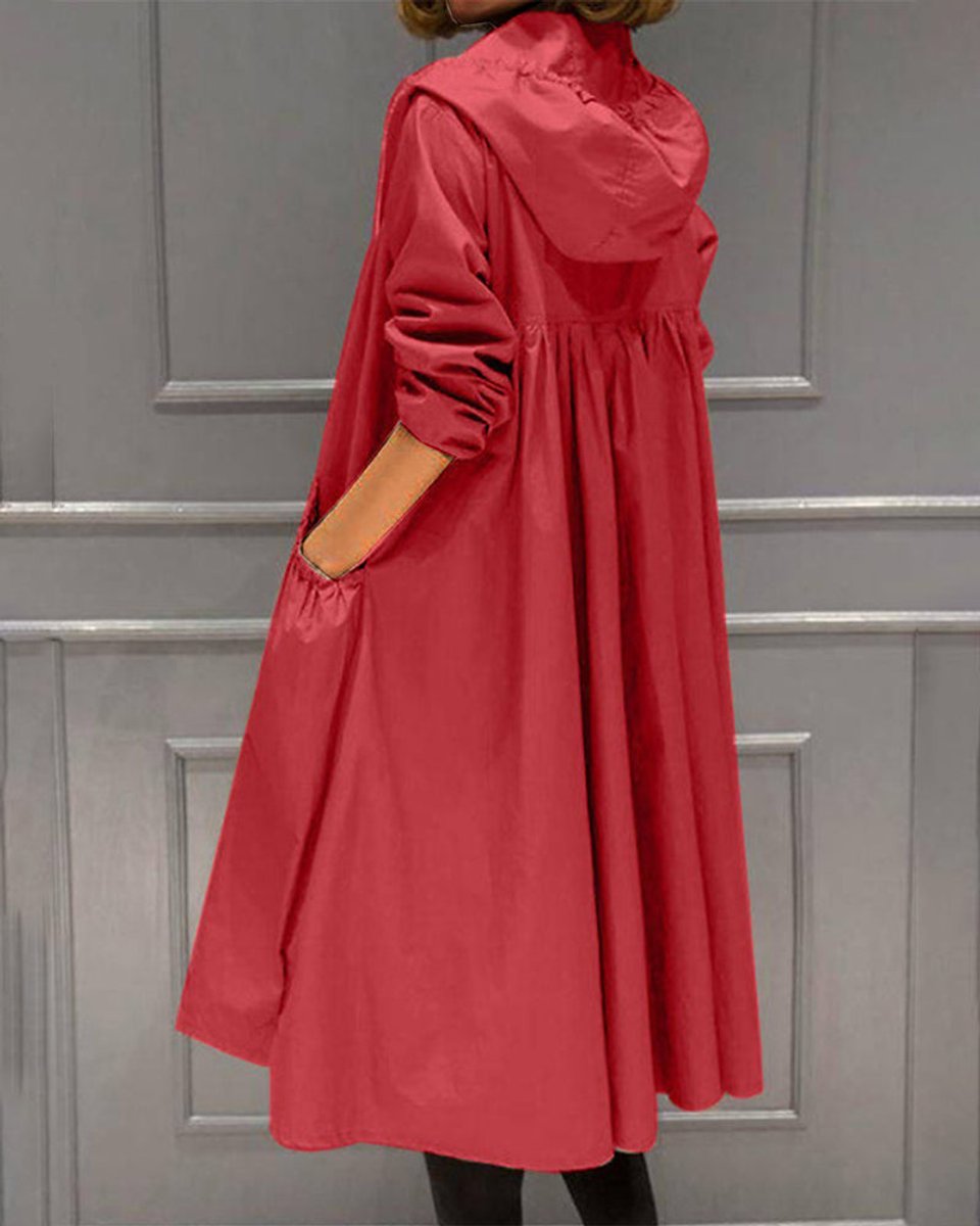 Katrin | Trench lungo con cappuccio elegante e resistente all'acqua