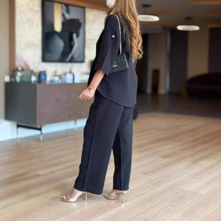Elizabeth | Elegantes und bequemes Set aus Tunika und Hose mit weitem Bein