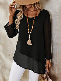 Adeline | Elegant and Lightweight Layered Drape Blouse