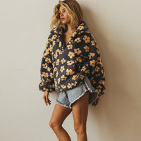 Ruby | Warm And Cozy Floral Fleece Women's Sweater