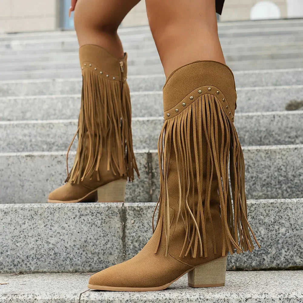 Grace | Stivali da cowboy western chic con frange